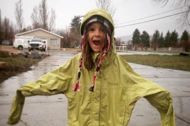 Claire in her raincoat